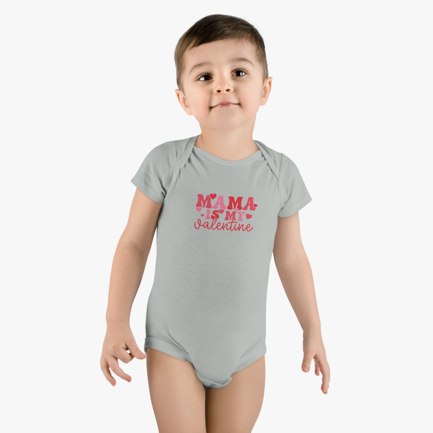 Mama is my Valentine Baby Short Sleeve Onesie®