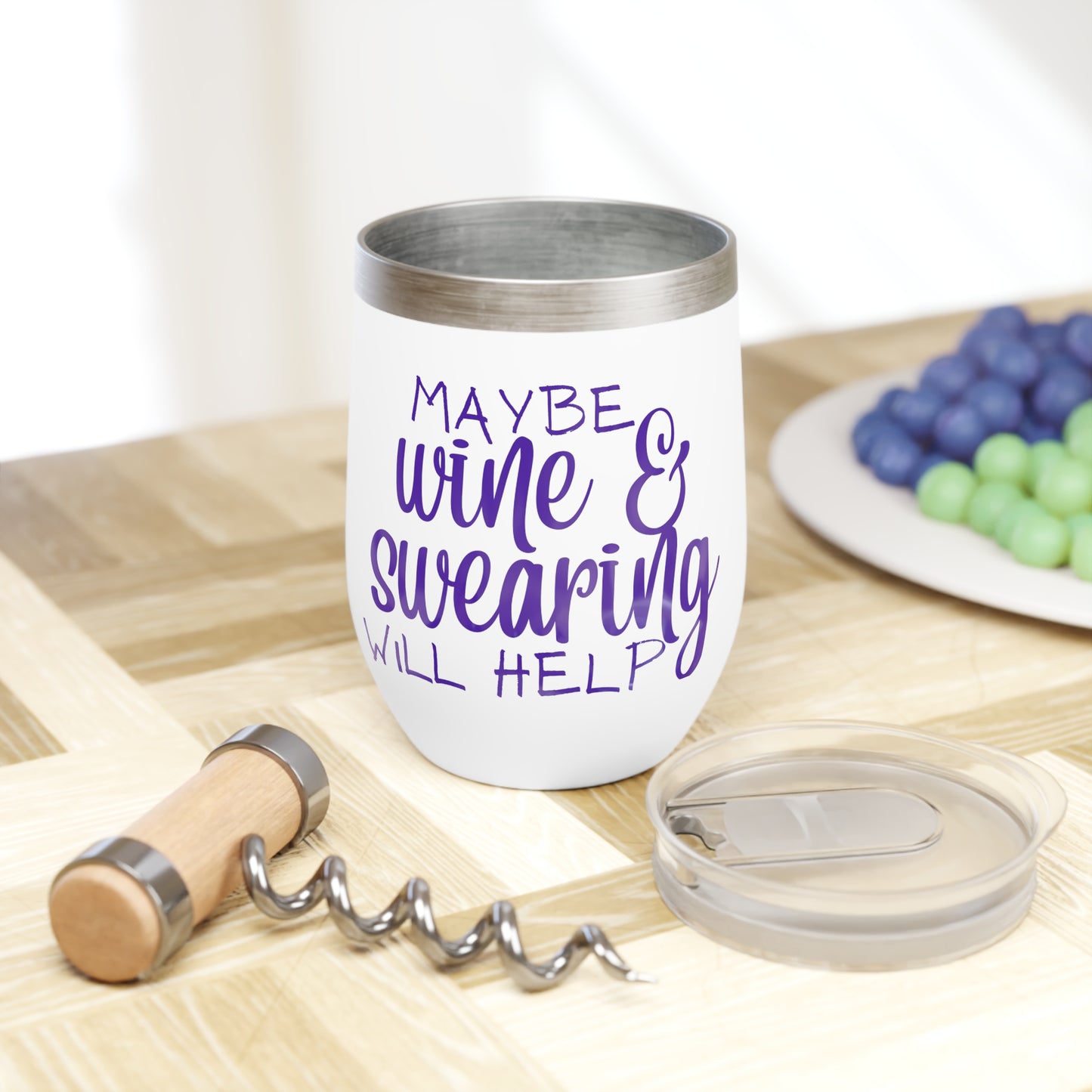 Maybe Wine & Swearing Will Help Wine Tumbler