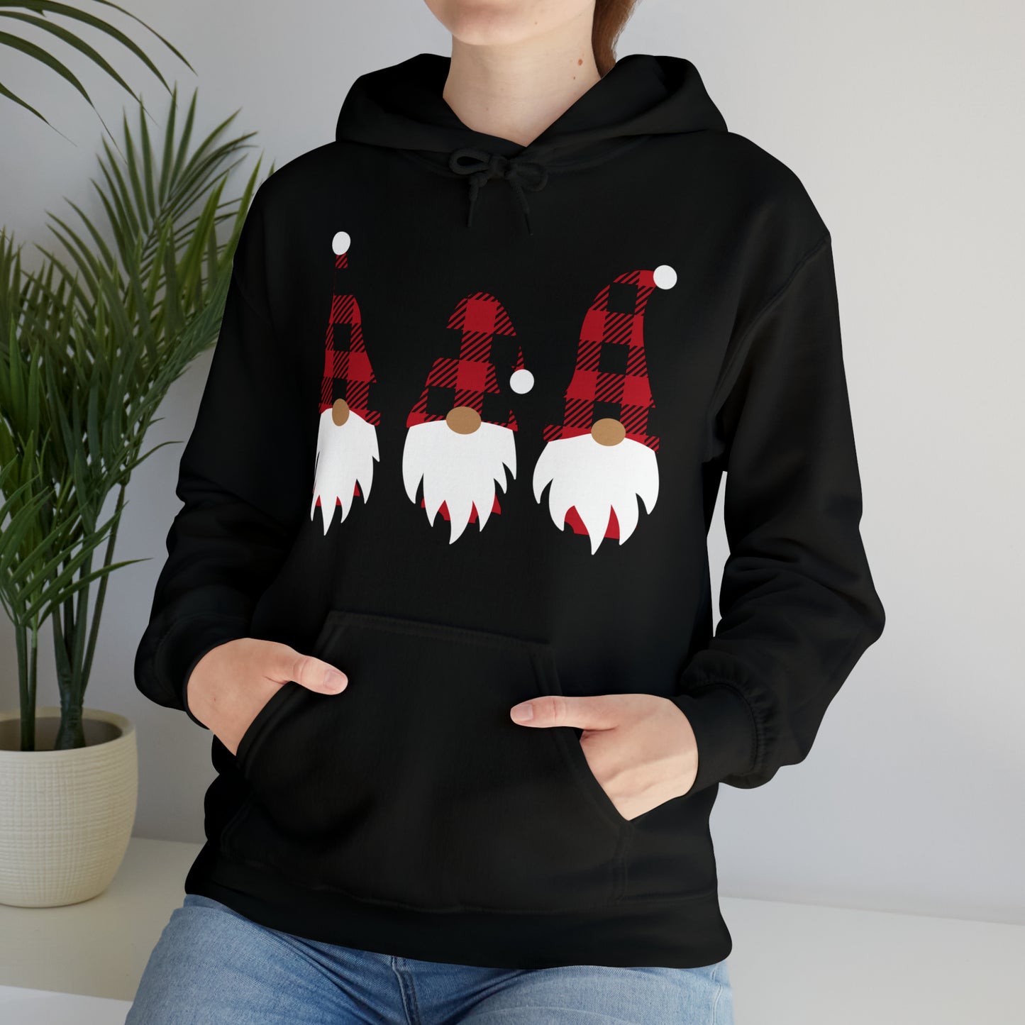 Buffalo Plaid Gnome Hooded Sweatshirt