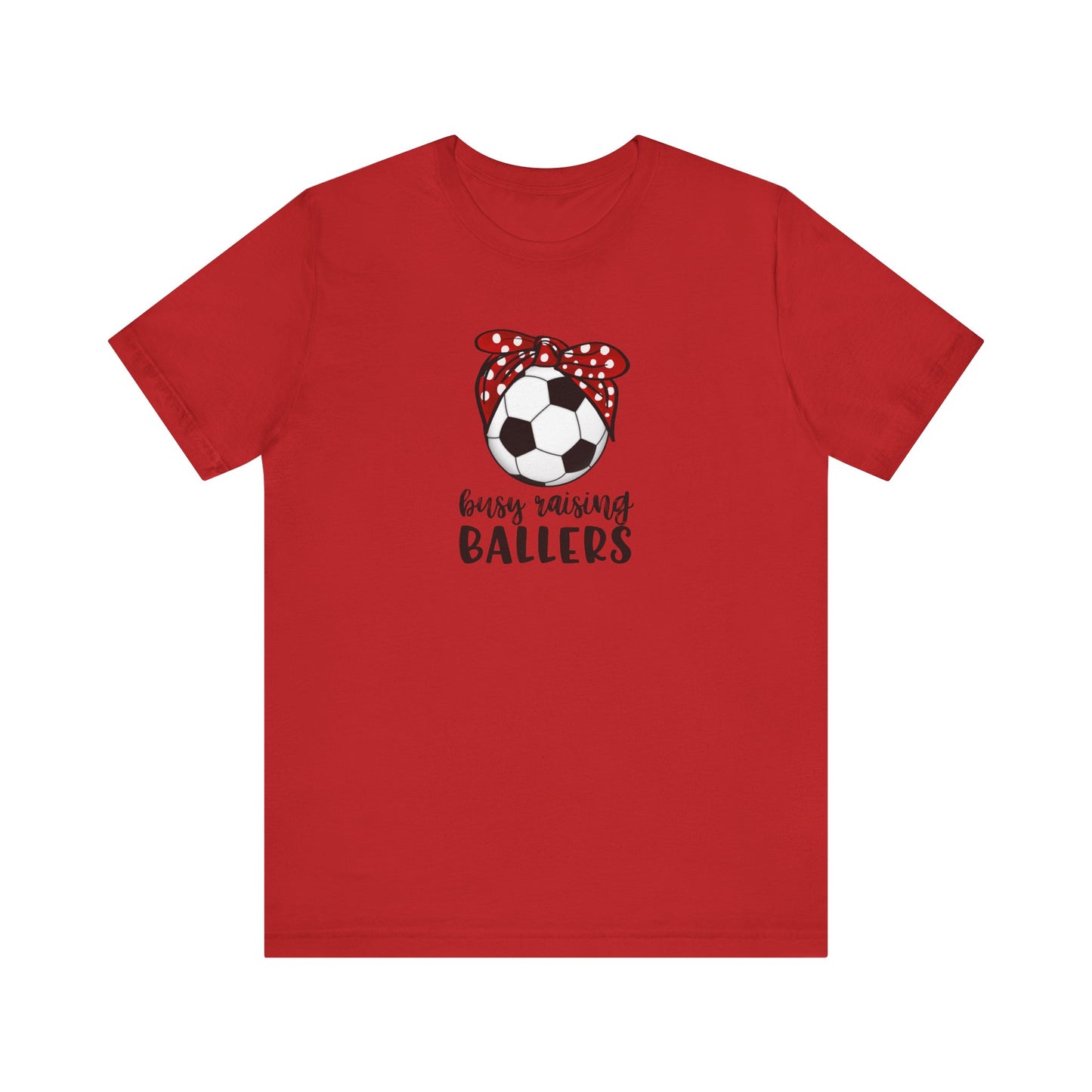 Busy Raising Ballers Soccer Mom Unisex Jersey Short Sleeve Tee, soccer, bandana, soccer mom