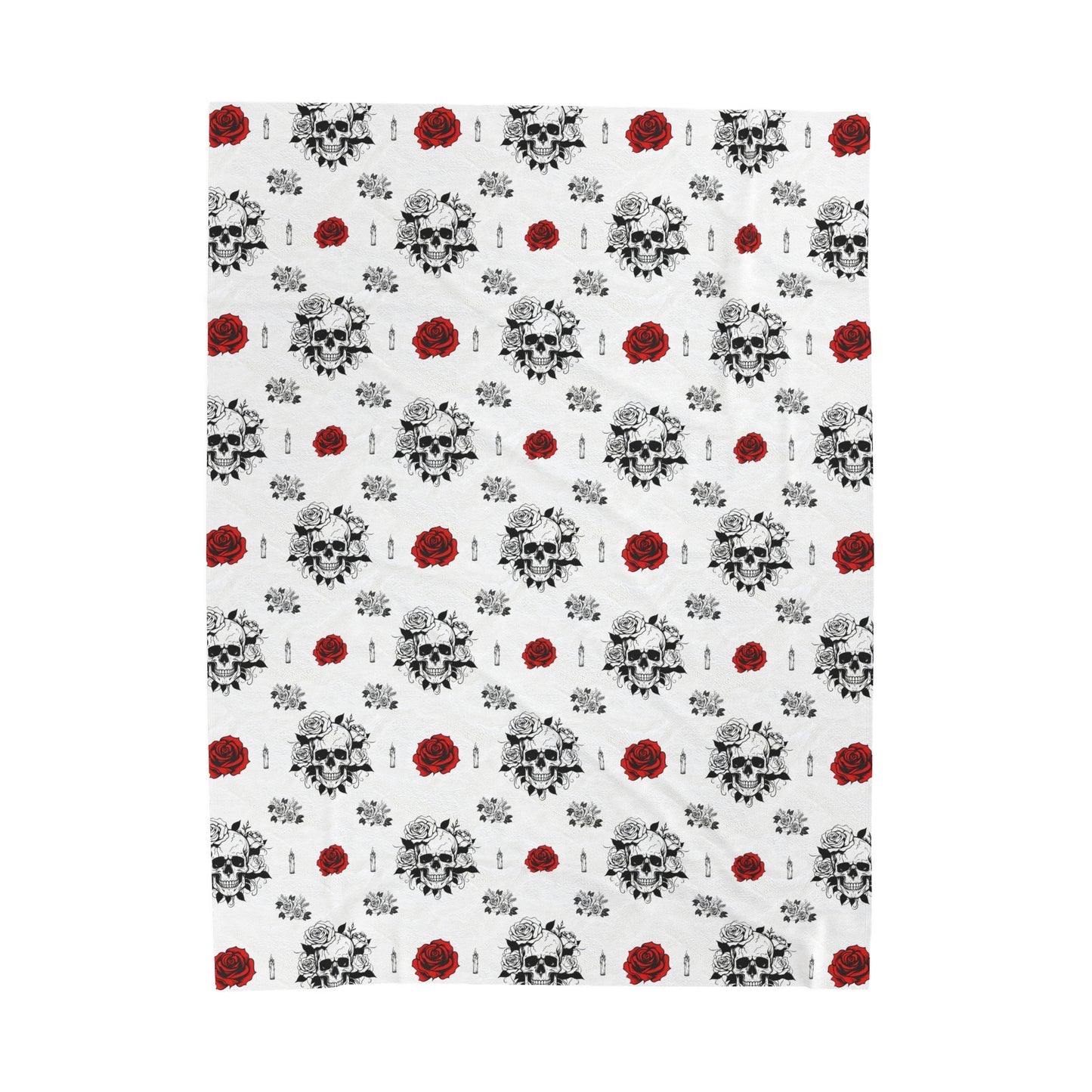 Skull & Roses Velveteen Plush Blanket