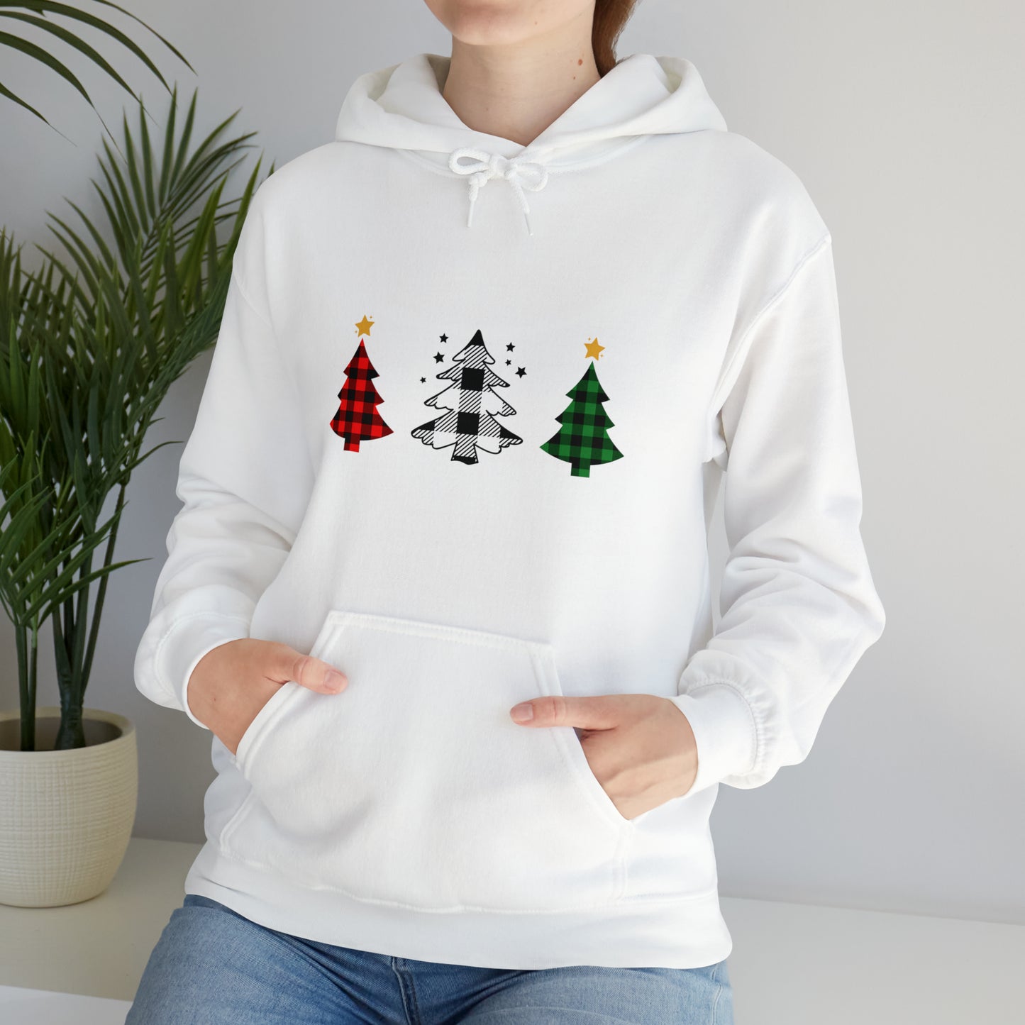 Plaid Tree Hooded Sweatshirt