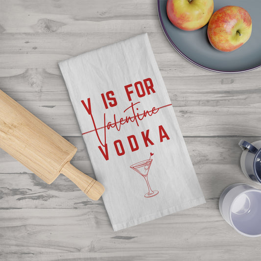 Valentines Vodka Tea Towel