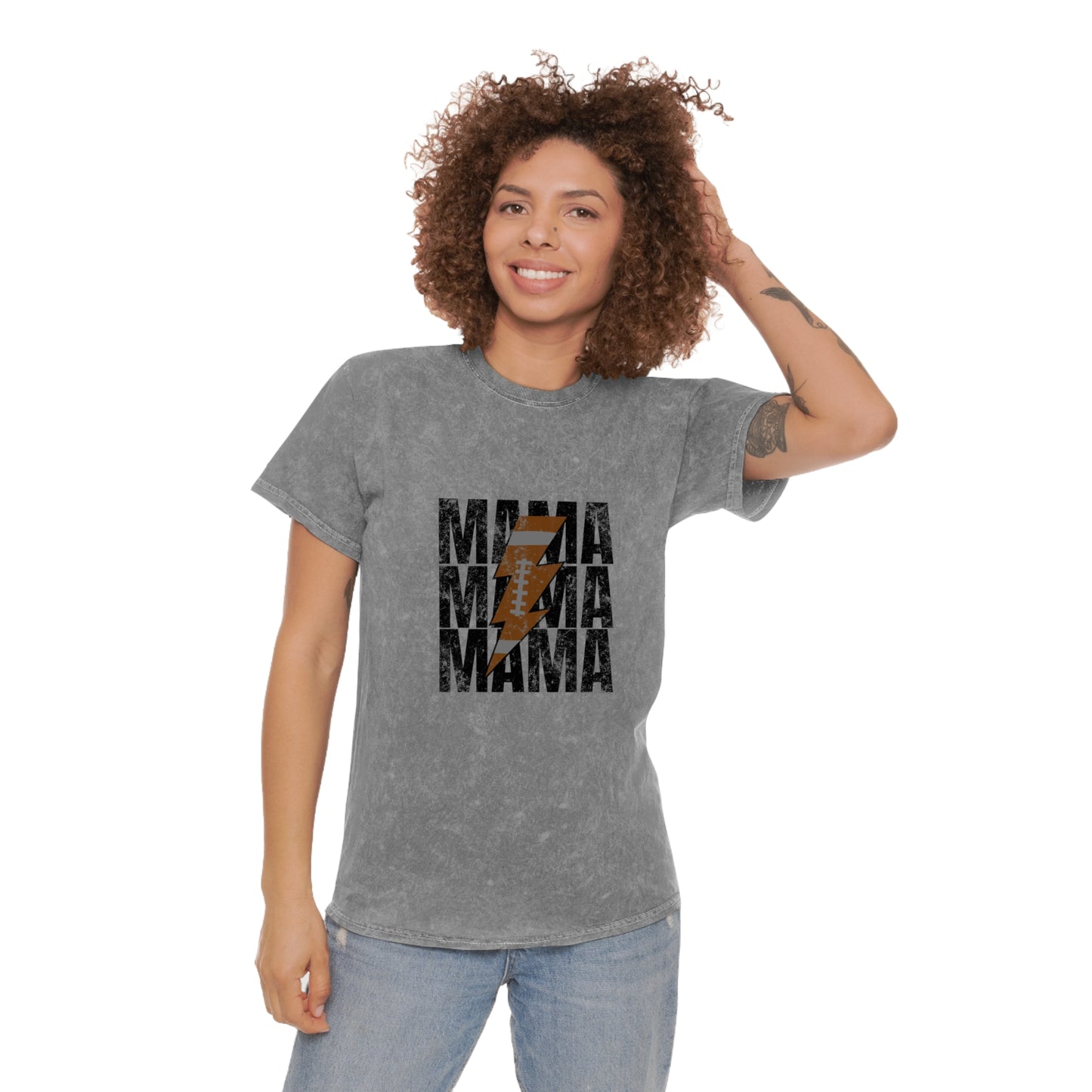 Football Mama T-Shirt with lightning bolt