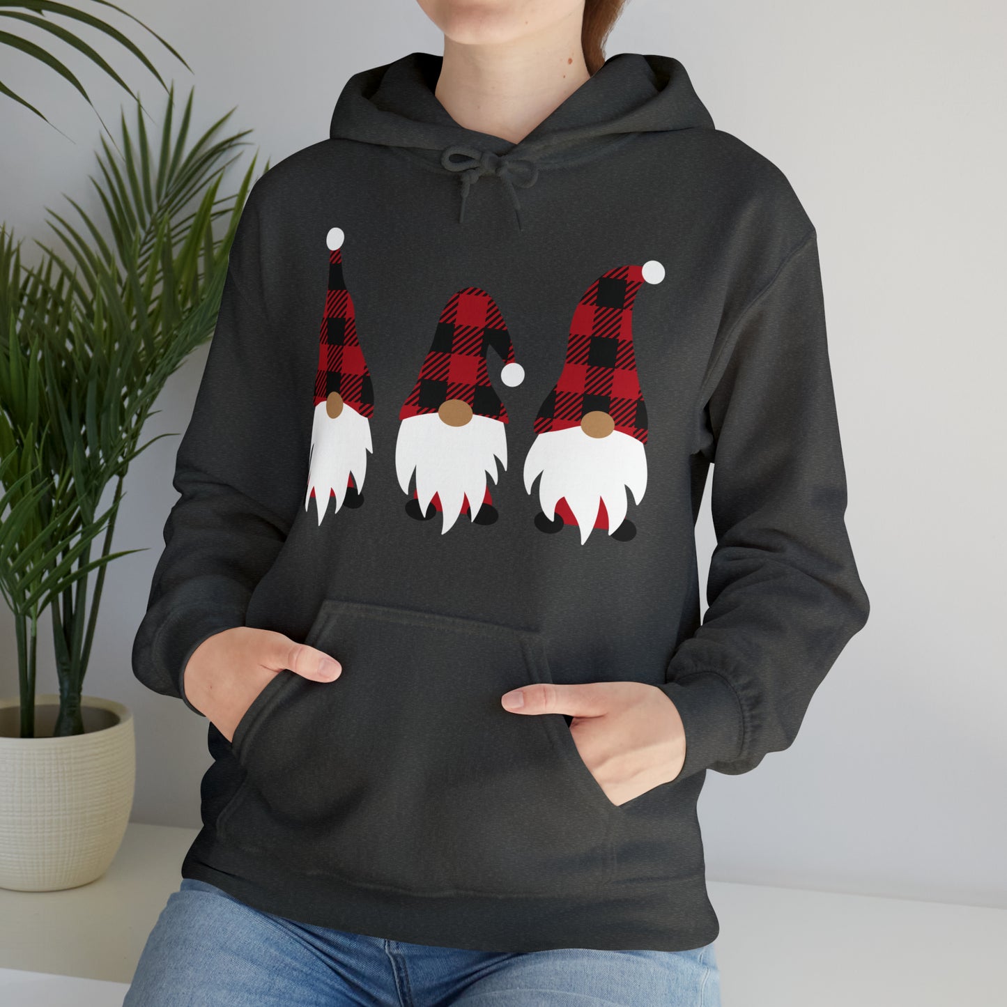 Buffalo Plaid Gnome Hooded Sweatshirt