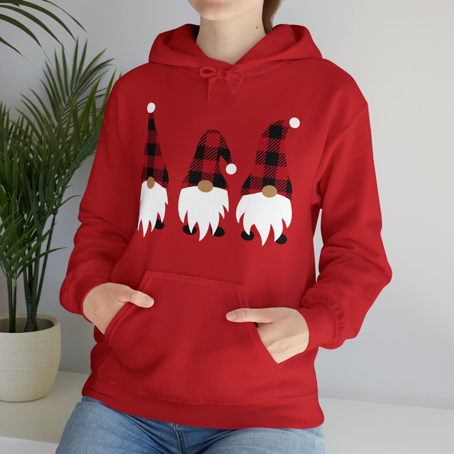 Buffalo Plaid Gnome Hooded Sweatshirt